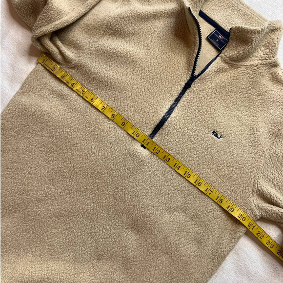 Vineyard Vines Beige 1/4 Zip Up Pull Over Fleece Jacket- S - Picture 7 of 11